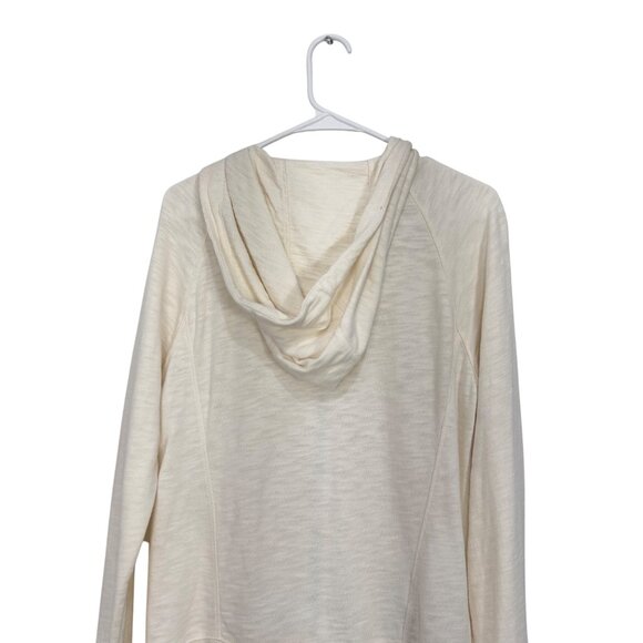 Eddie Bauer Womens SZ M Cream-Ivory Full Zip Hoodie Sweater Reglan Long Sleeve - Picture 13 of 13